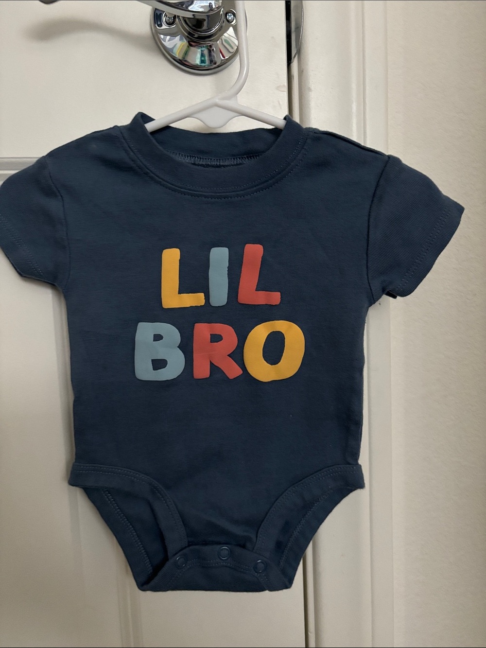 Carter's Navy Short-Sleeve 'LIL BRO' One-Piece Bodysuit